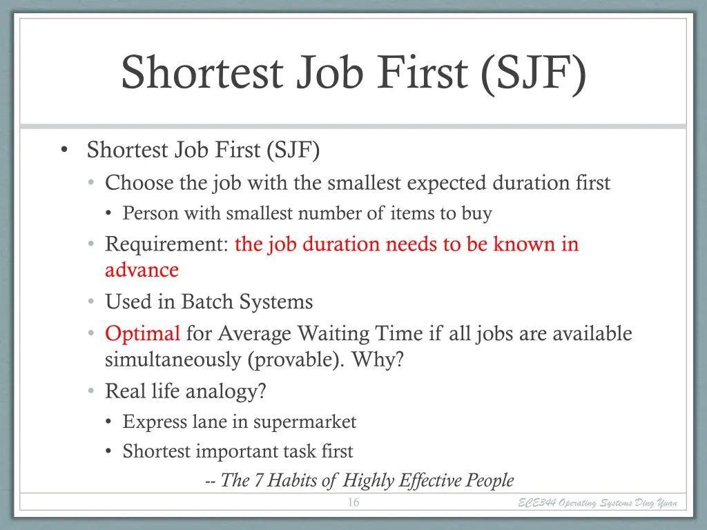 shortest job first sjf