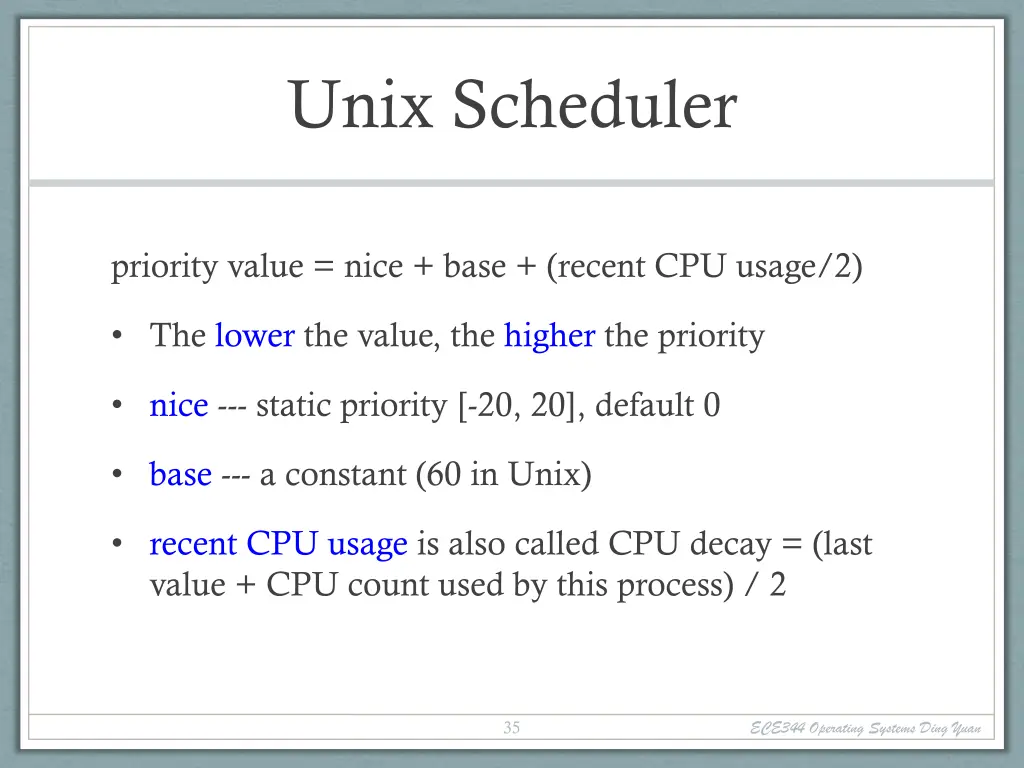 unix scheduler 1