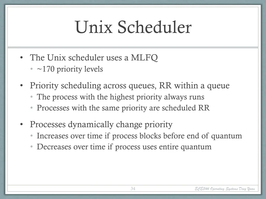 unix scheduler