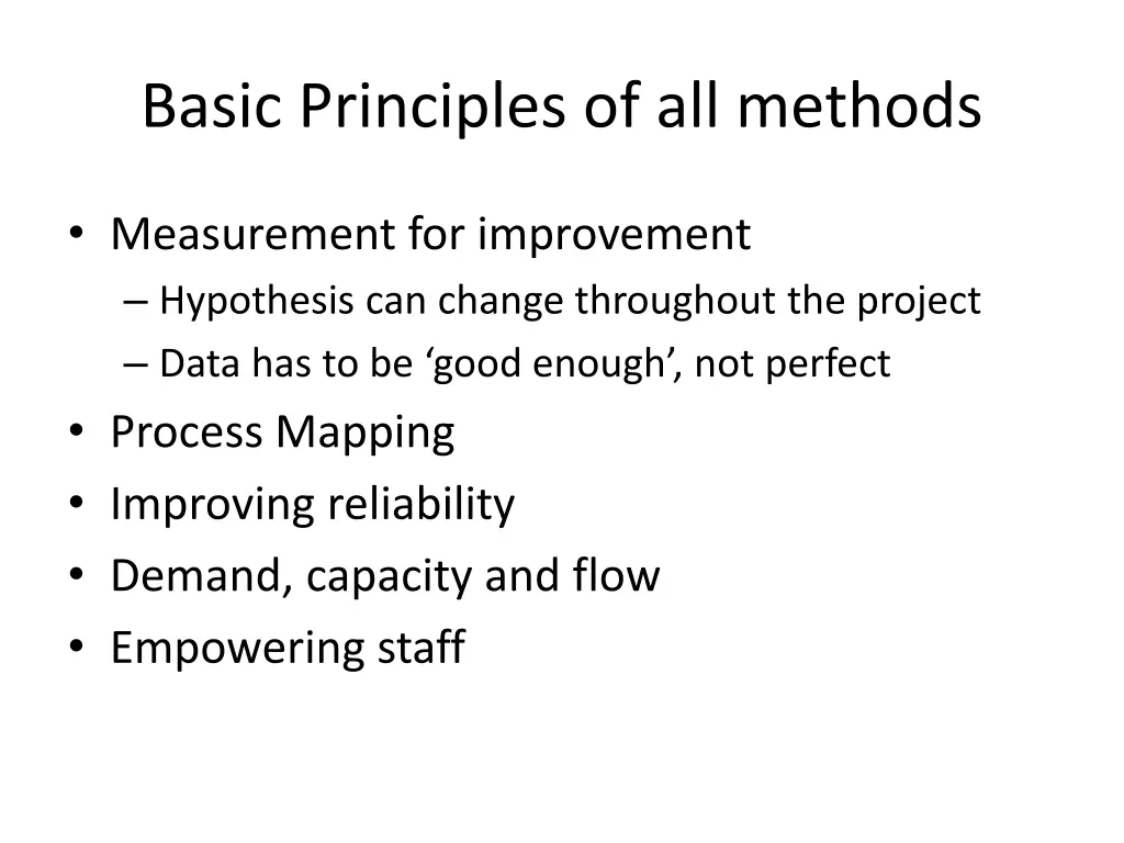 basic principles of all methods