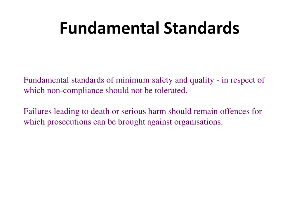 fundamental standards