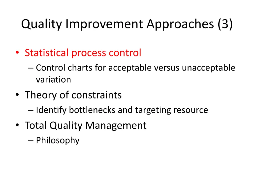 quality improvement approaches 3