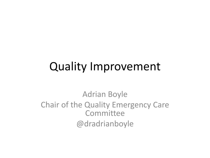 quality improvement