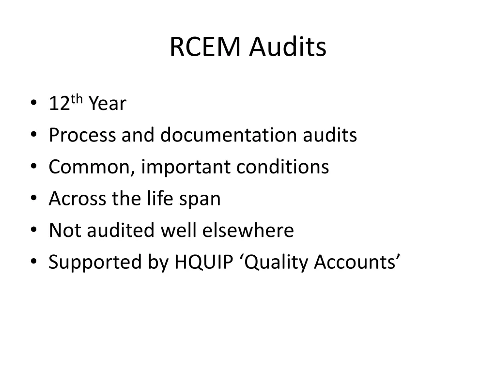 rcem audits