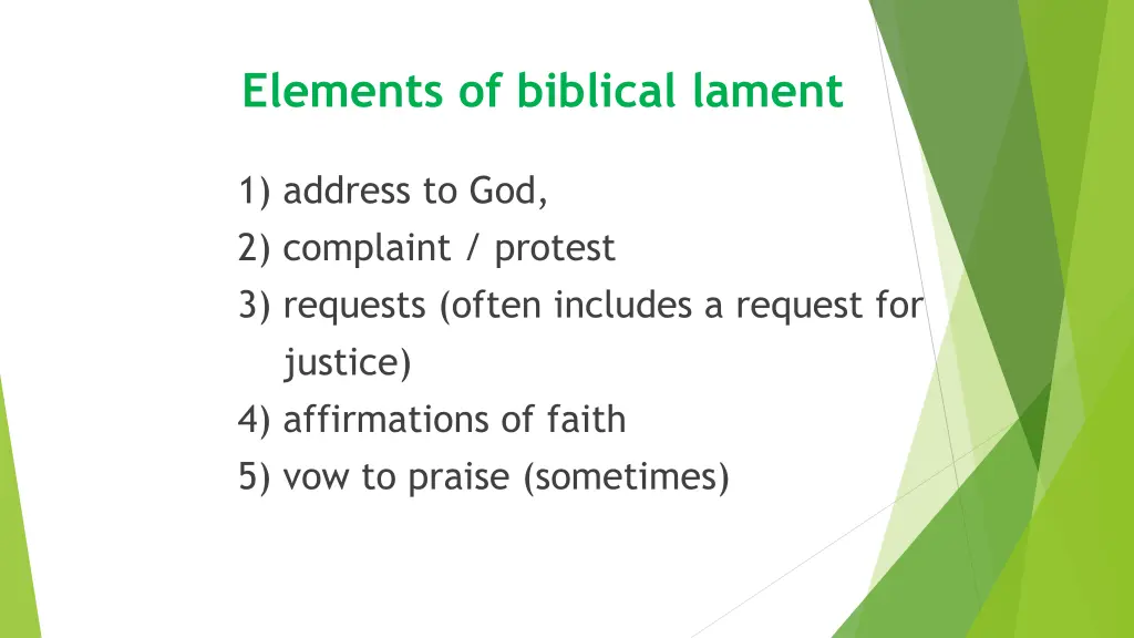 elements of biblical lament