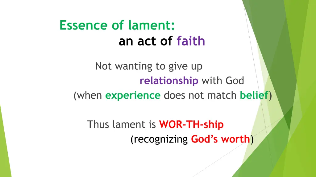 essence of lament an act of faith