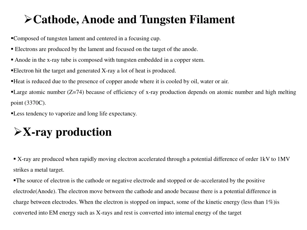 cathode anode and tungsten filament