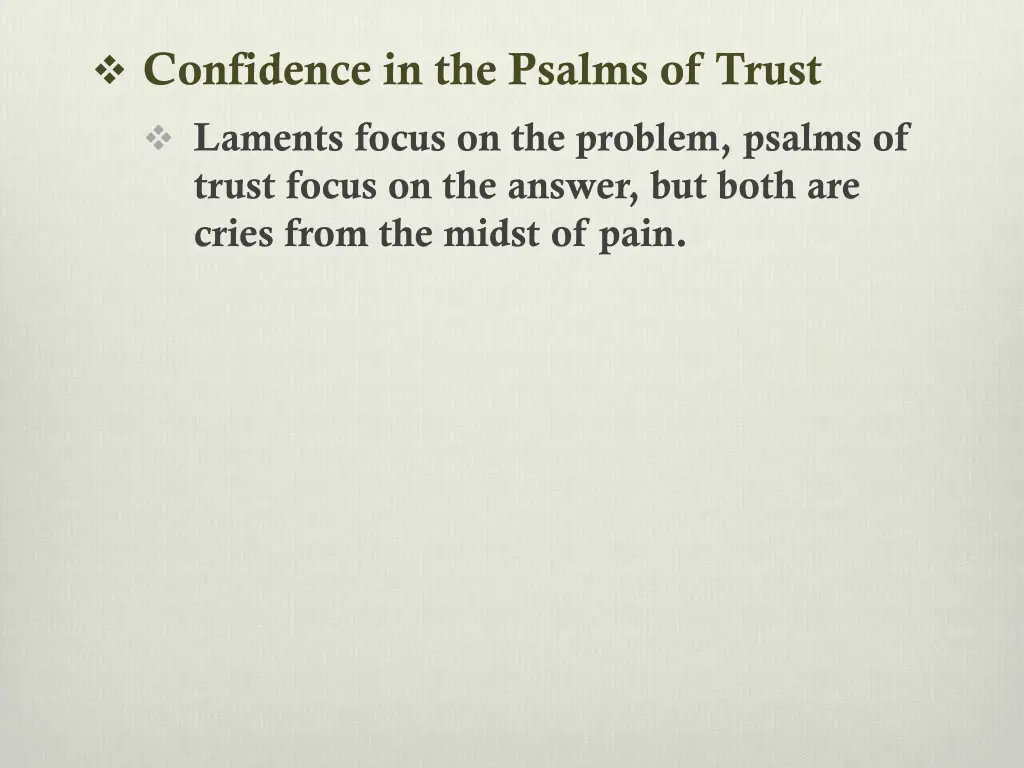 confidence in the psalms of trust