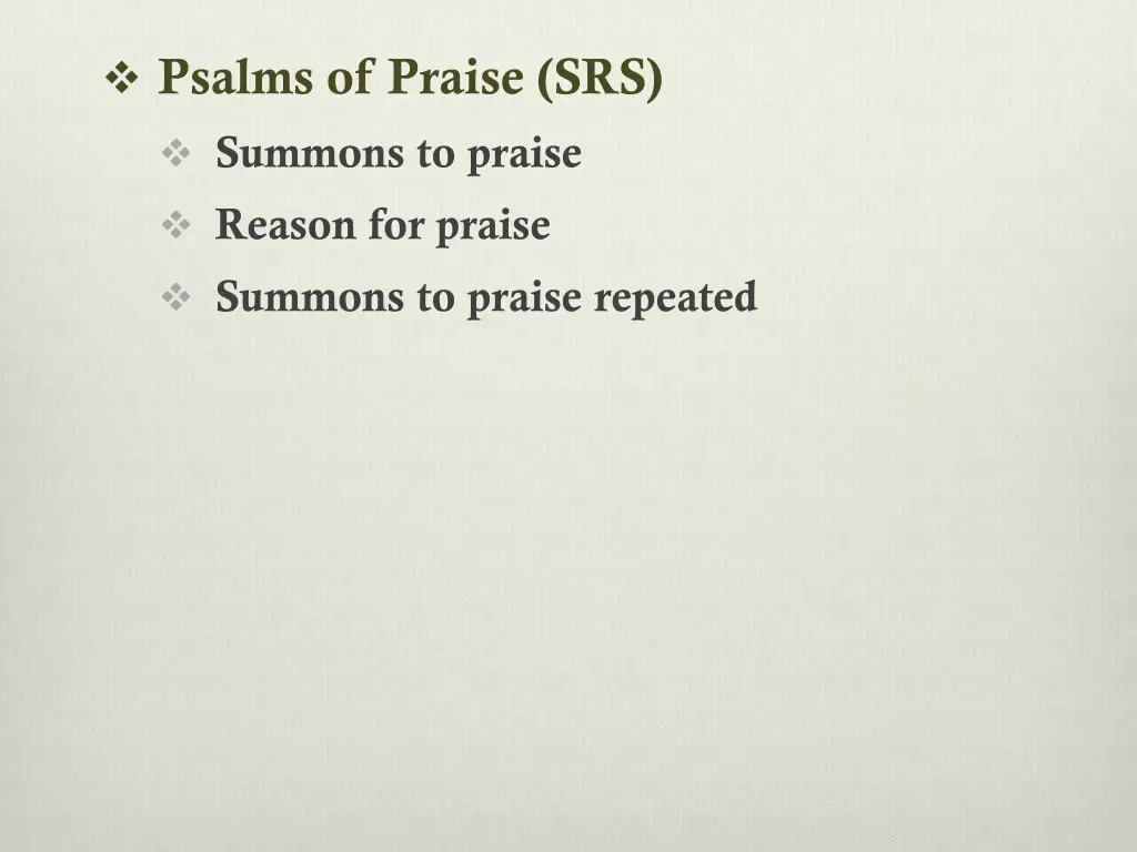 psalms of praise srs