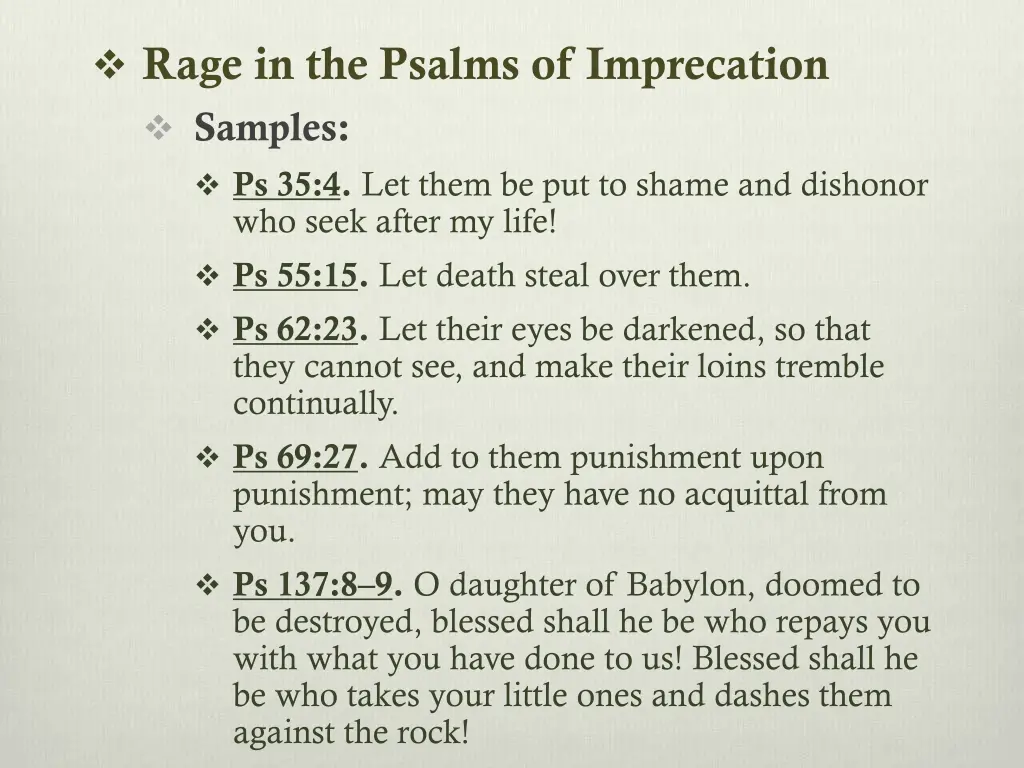 rage in the psalms of imprecation samples