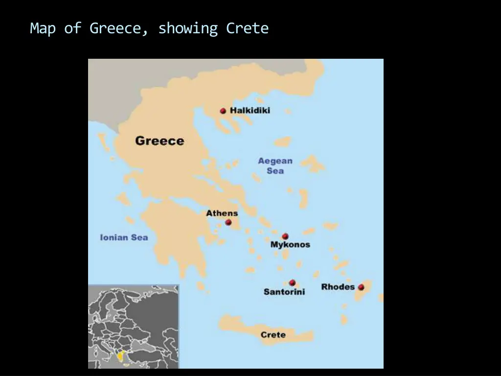 map of greece showing crete