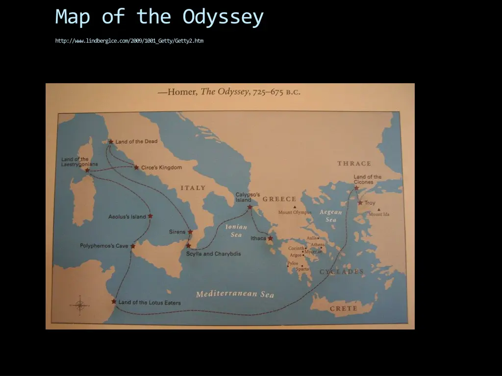 map of the odyssey