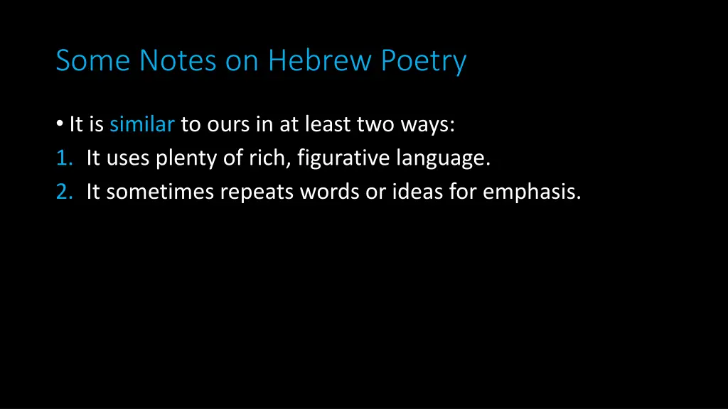 some notes on hebrew poetry 2