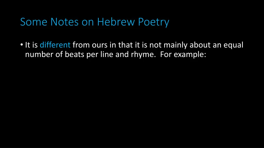 some notes on hebrew poetry 5