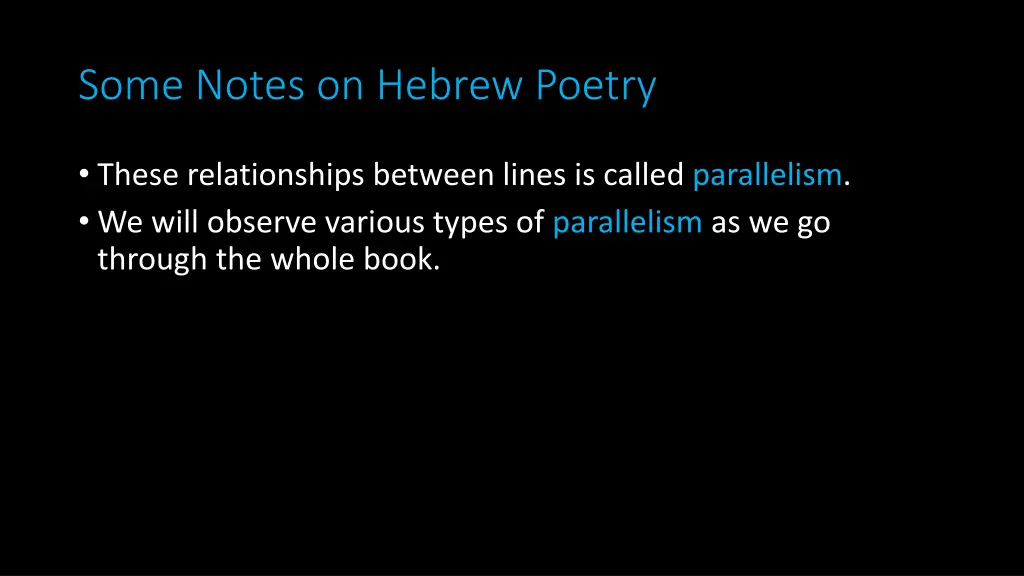 some notes on hebrew poetry 9