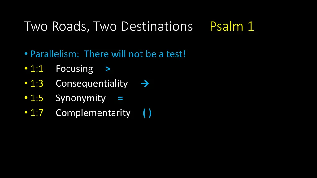 two roads two destinations psalm 1 2