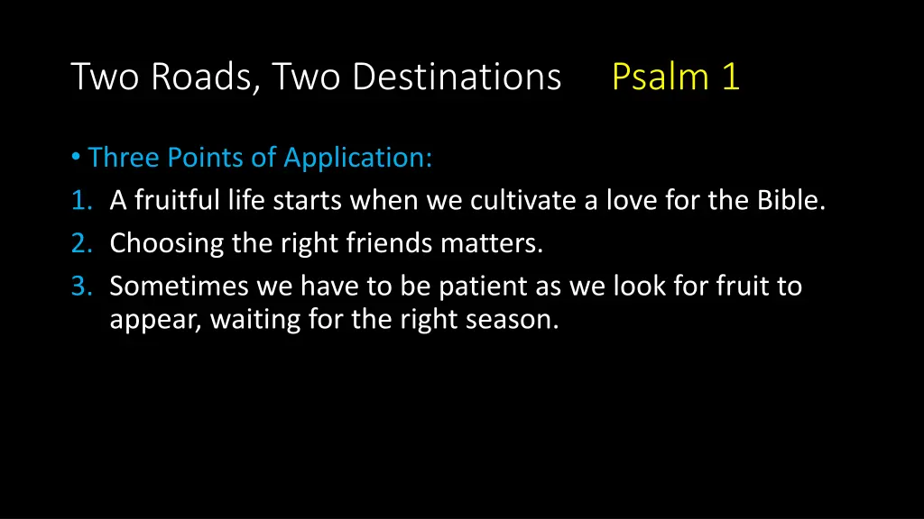 two roads two destinations psalm 1 6