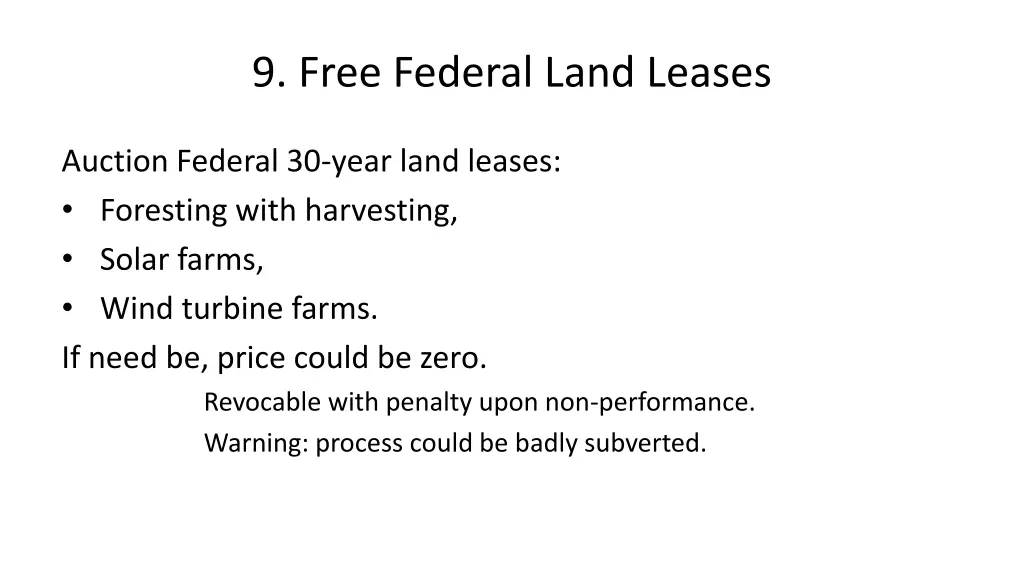 9 free federal land leases