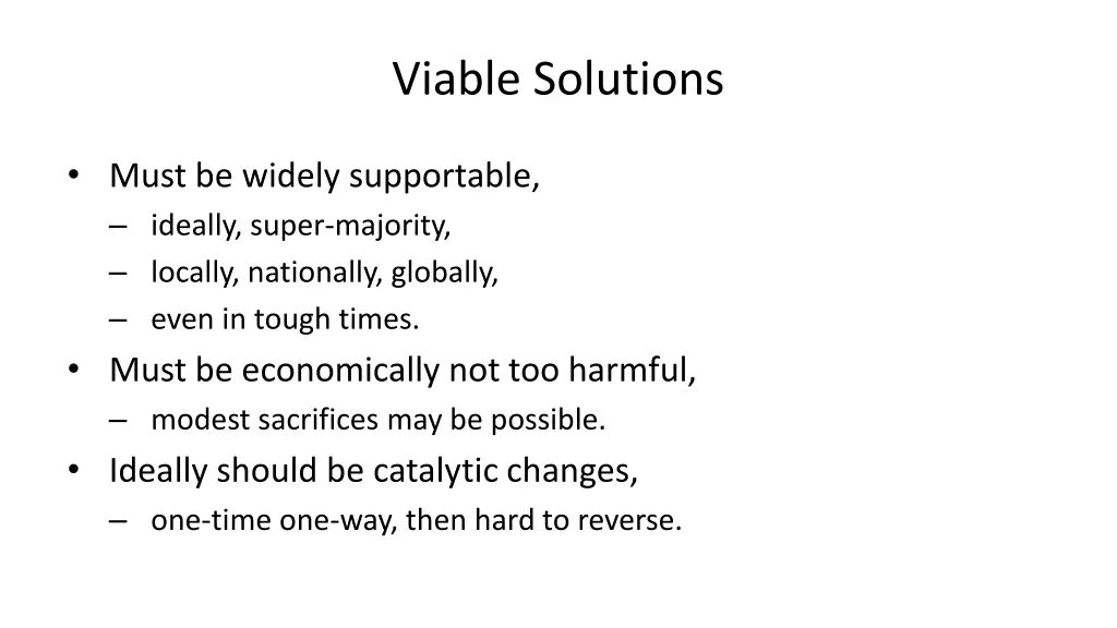 viable solutions