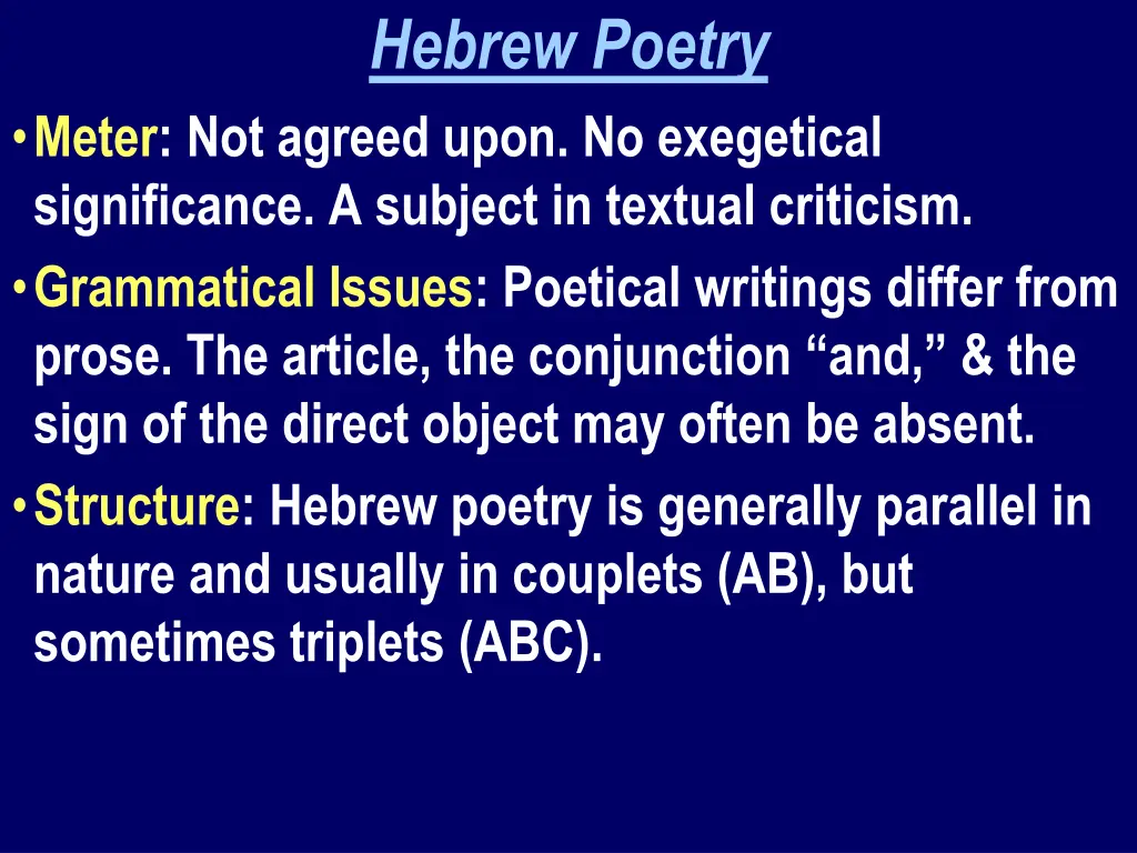 hebrew poetry