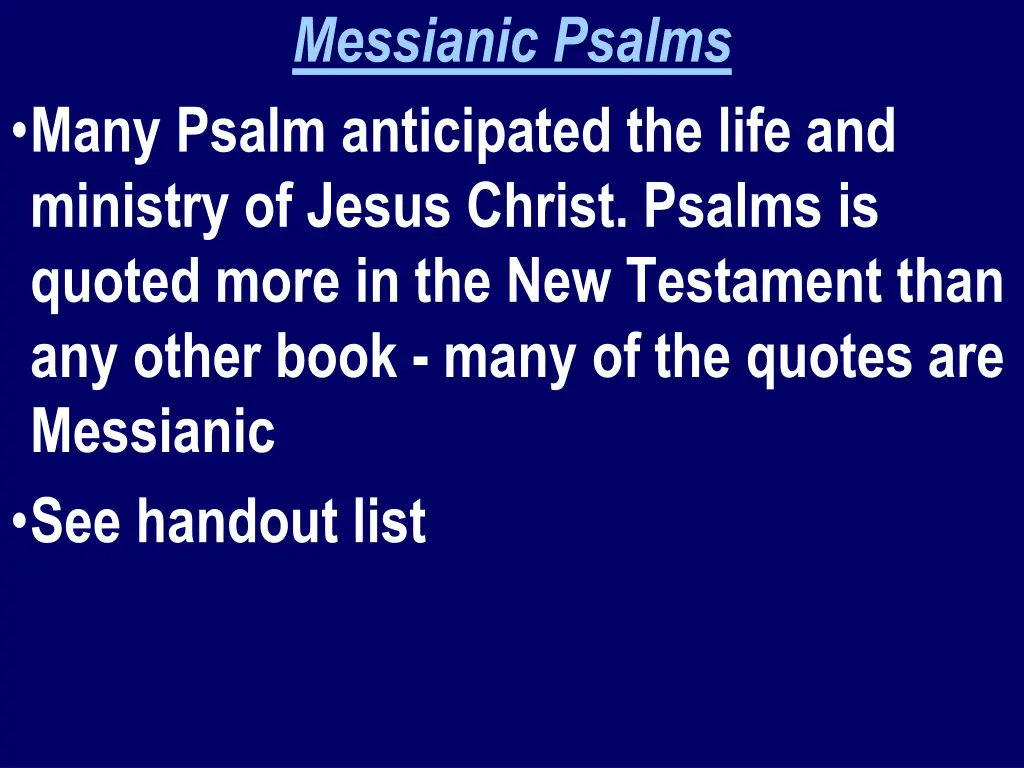 messianic psalms