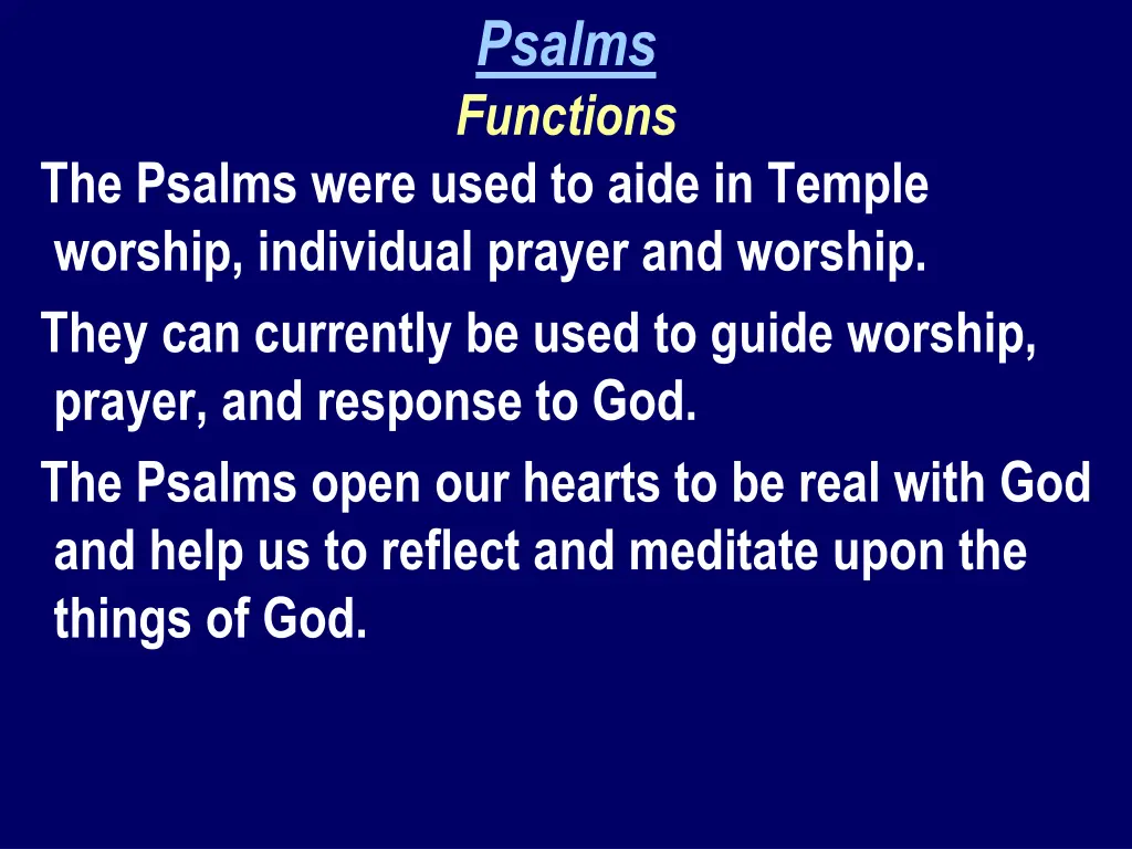 psalms functions