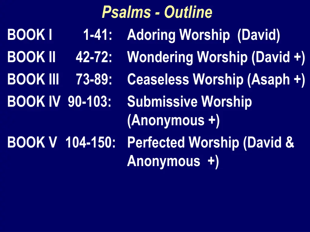 psalms outline