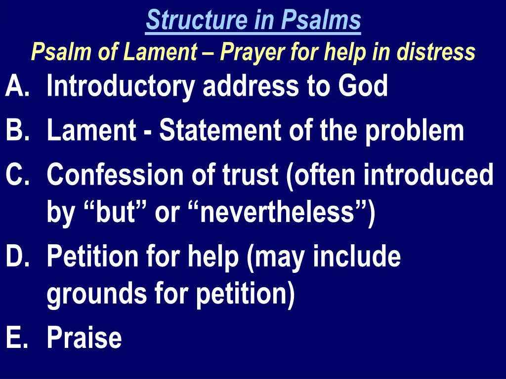 structure in psalms