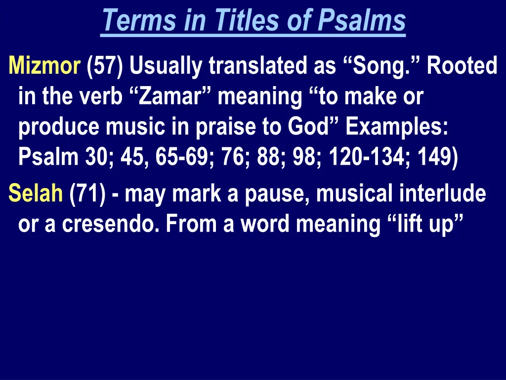 terms in titles of psalms 1