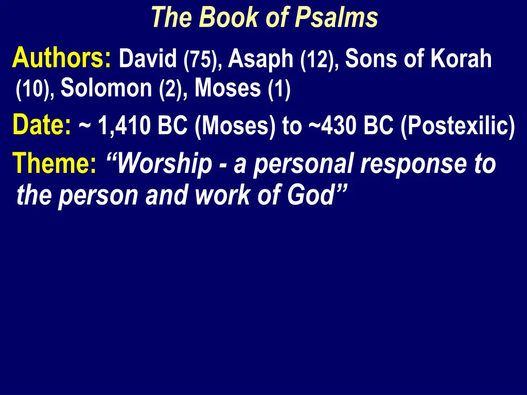 the book of psalms