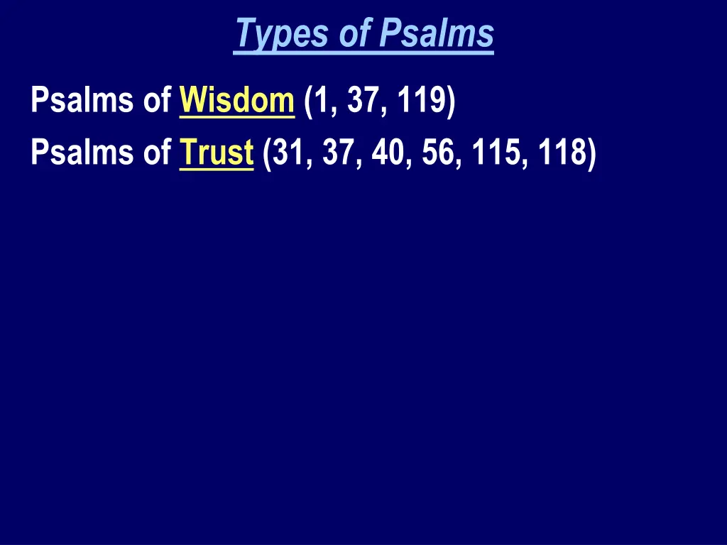 types of psalms