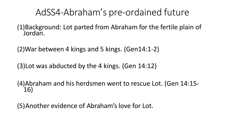 adss4 abraham s pre ordained future