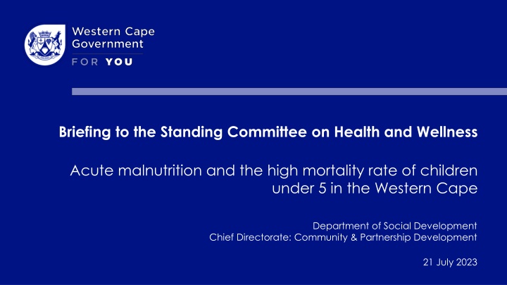 briefing to the standing committee on health