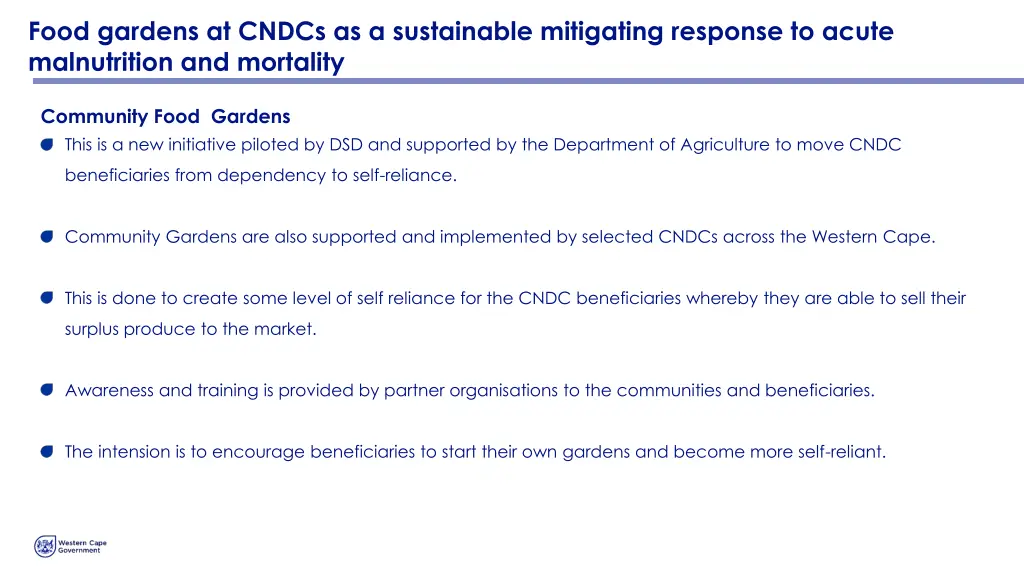 food gardens at cndcs as a sustainable mitigating