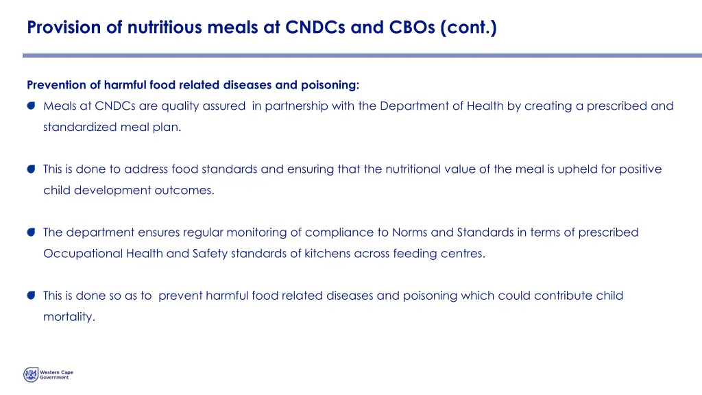 provision of nutritious meals at cndcs and cbos 1