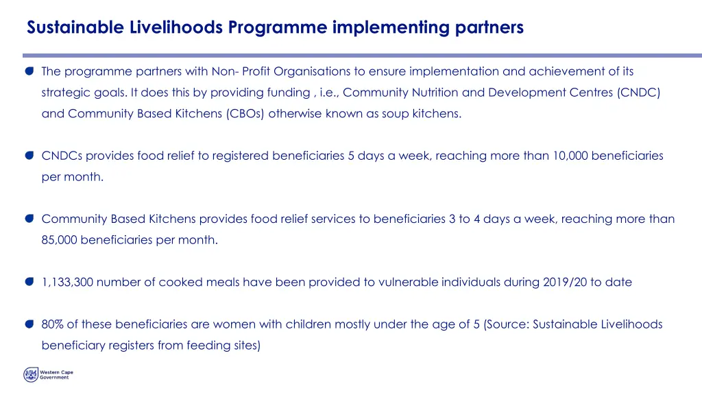 sustainable livelihoods programme implementing