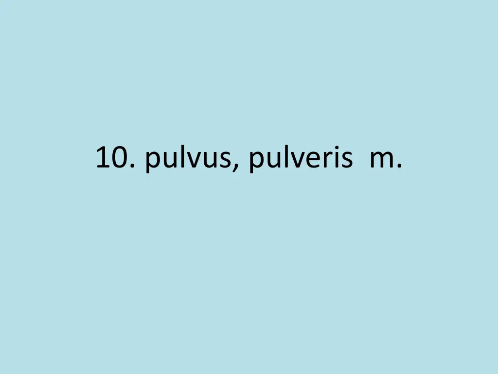 10 pulvus pulveris m