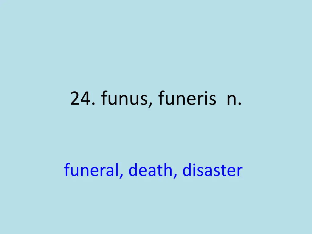 24 funus funeris n 1