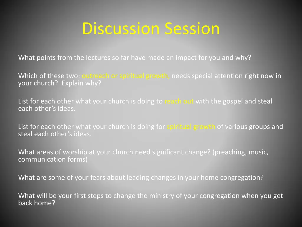 discussion session 1