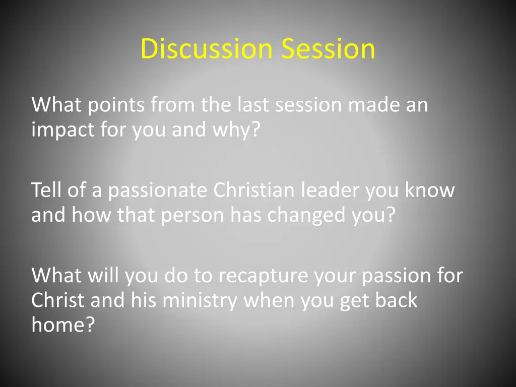 discussion session