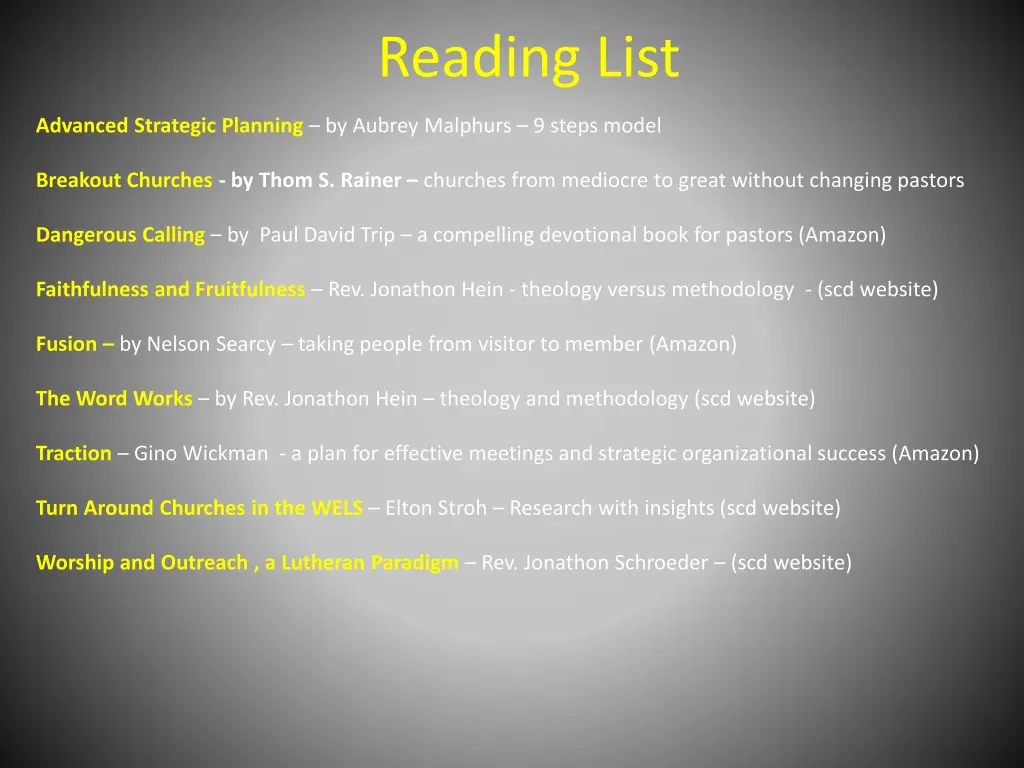 reading list