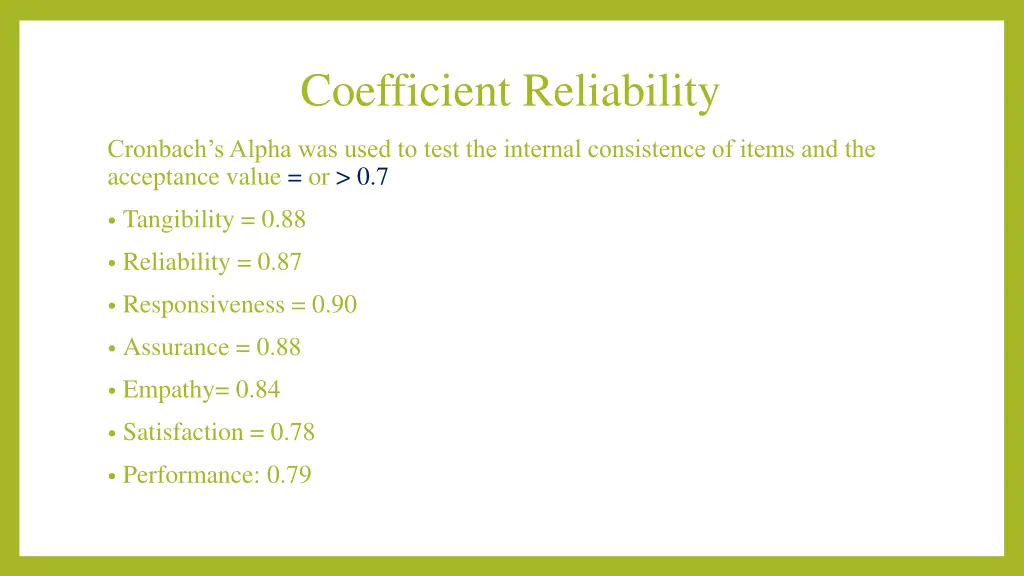 coefficient reliability