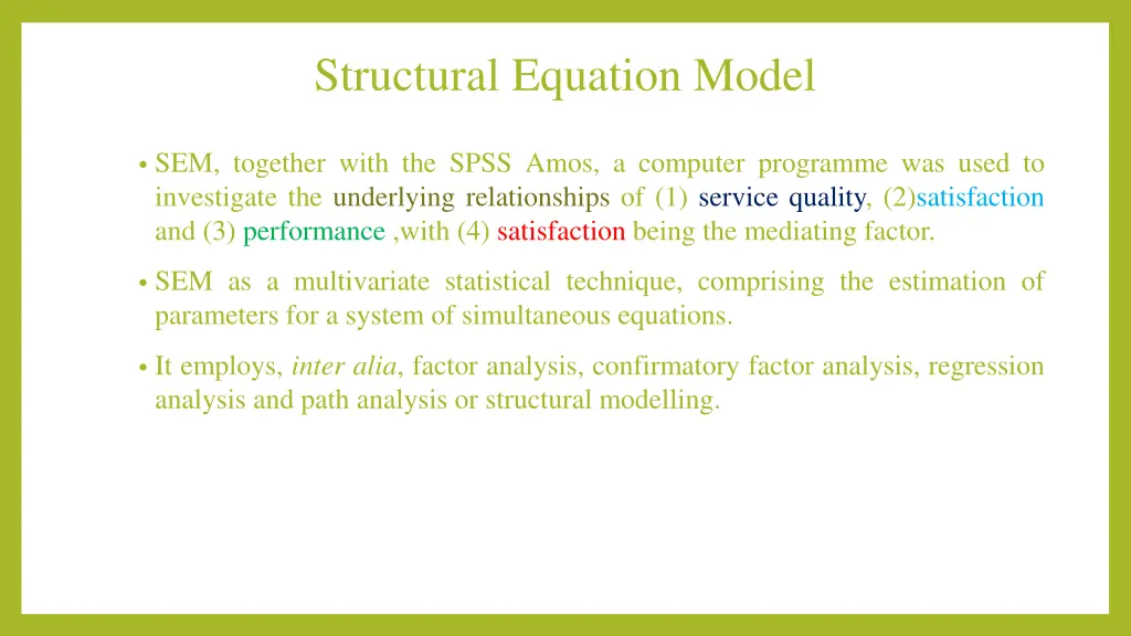 structural equation model