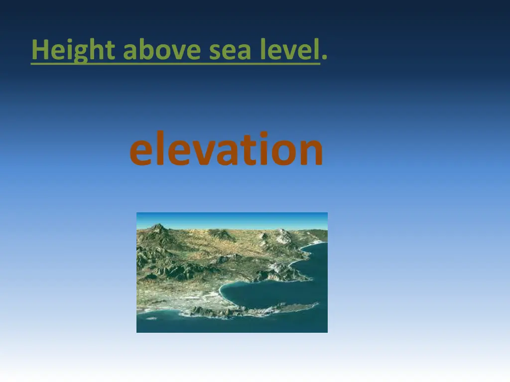 height above sea level