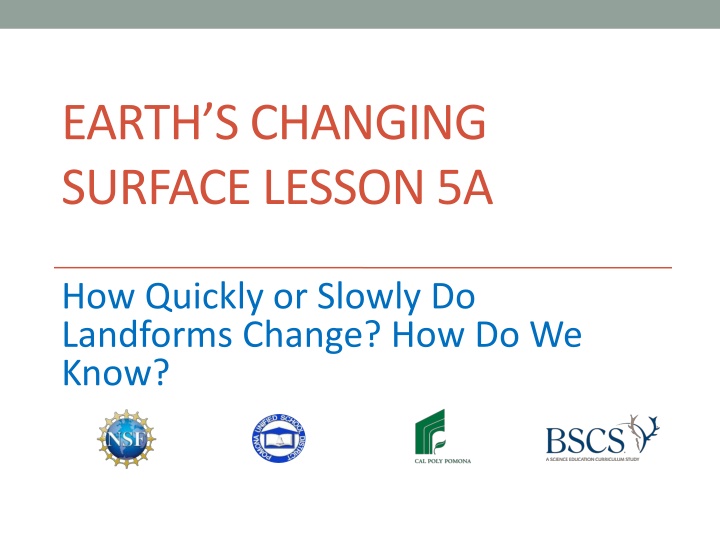 earth s changing surface lesson 5a