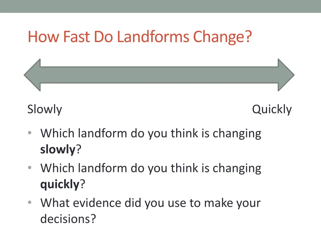 how fast do landforms change 1