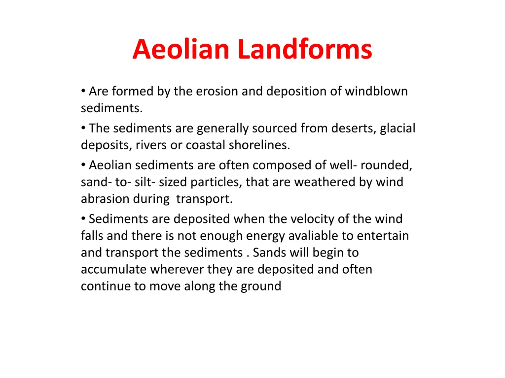 aeolian landforms