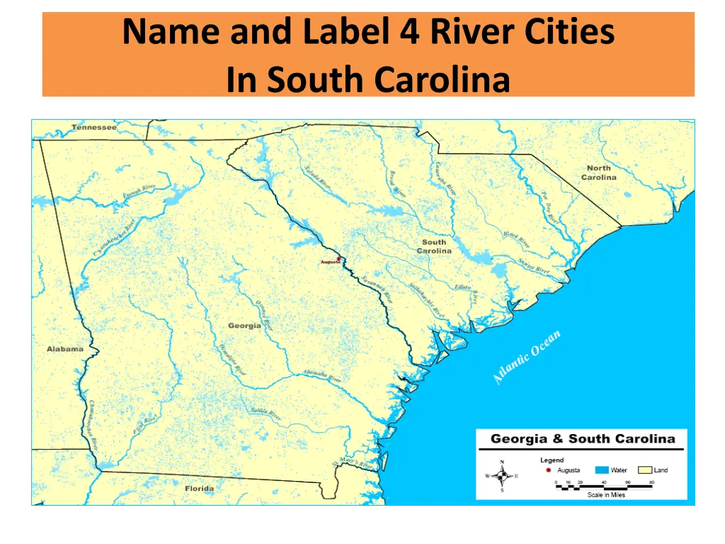 name and label 4 river cities in south carolina