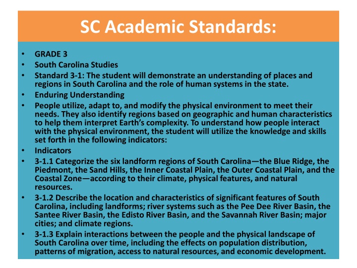 sc academic standards