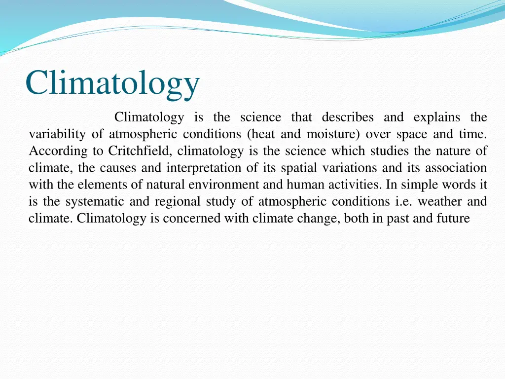 climatology variability of atmospheric conditions